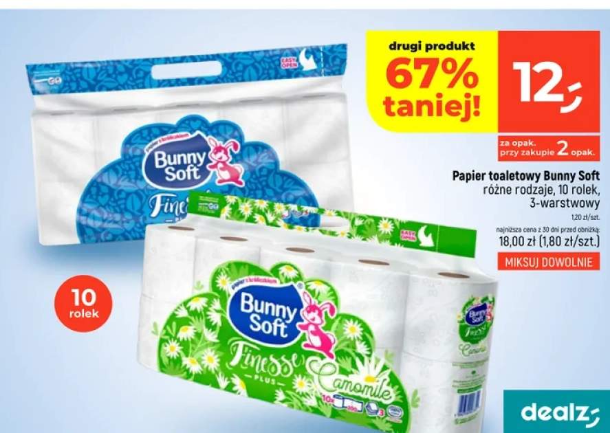 Papier toaletowy różne rodzaje 3-warstwowy