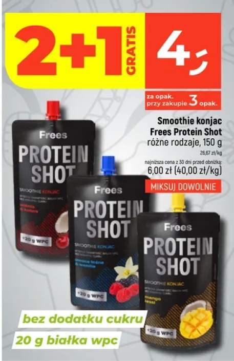 Smoothie konjac protein shot różne rodzaje
