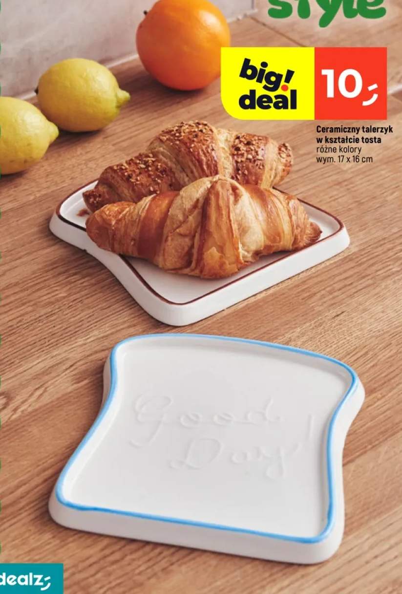 Ceramiczny talerzyk w kształcie tosta