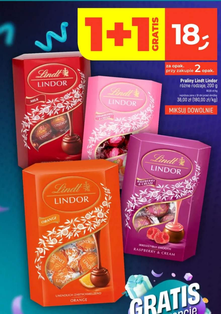 Praliny Lindor różne rodzaje