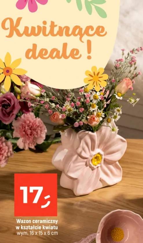 Wazon ceramiczny w kształcie kwiatu