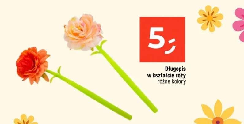 Długopis w kształcie róży różne kolory