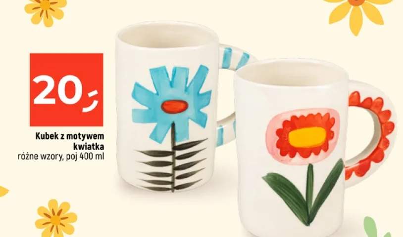 Kubek z motywem kwiatka różne wzory