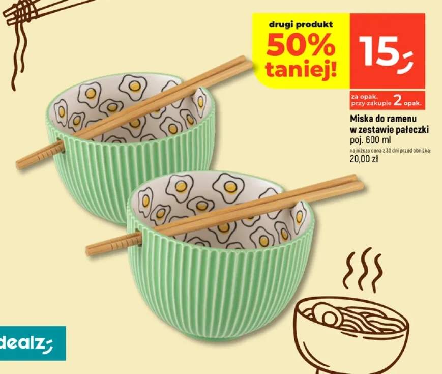 Miska do ramenu w zestawie pałeczki