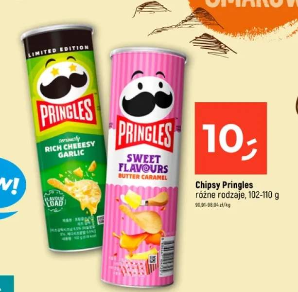 Chipsy Pringles różne rodzaje