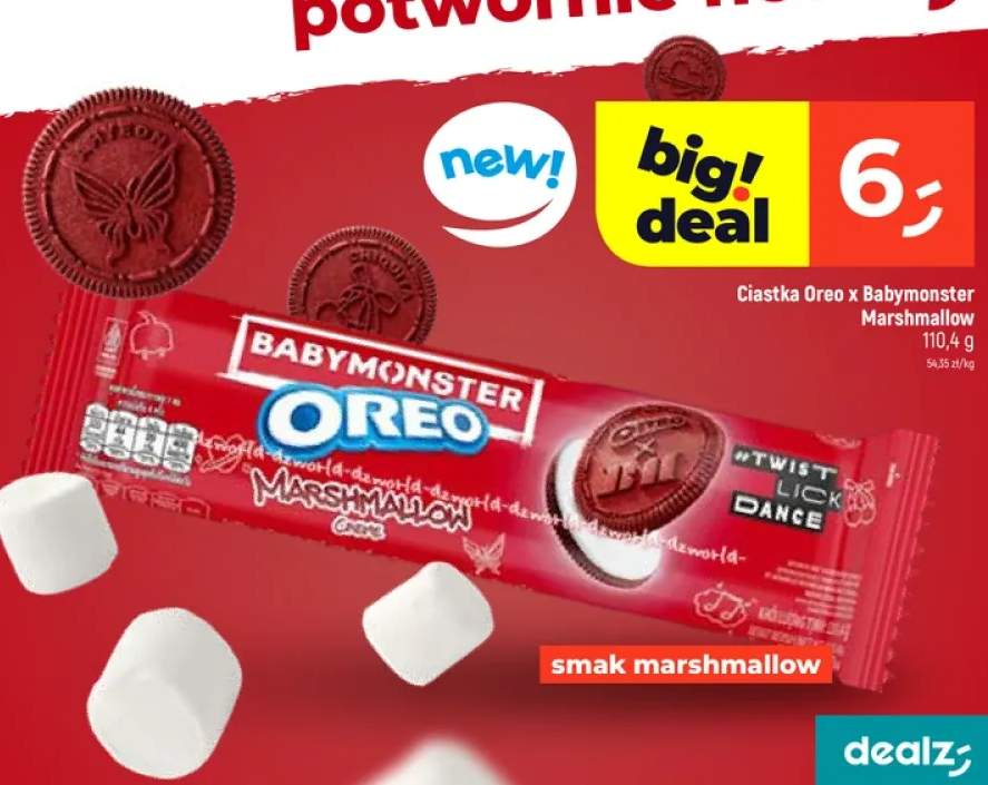 Ciastka Oreo x Babymonster Marshmallow smak marshmallow