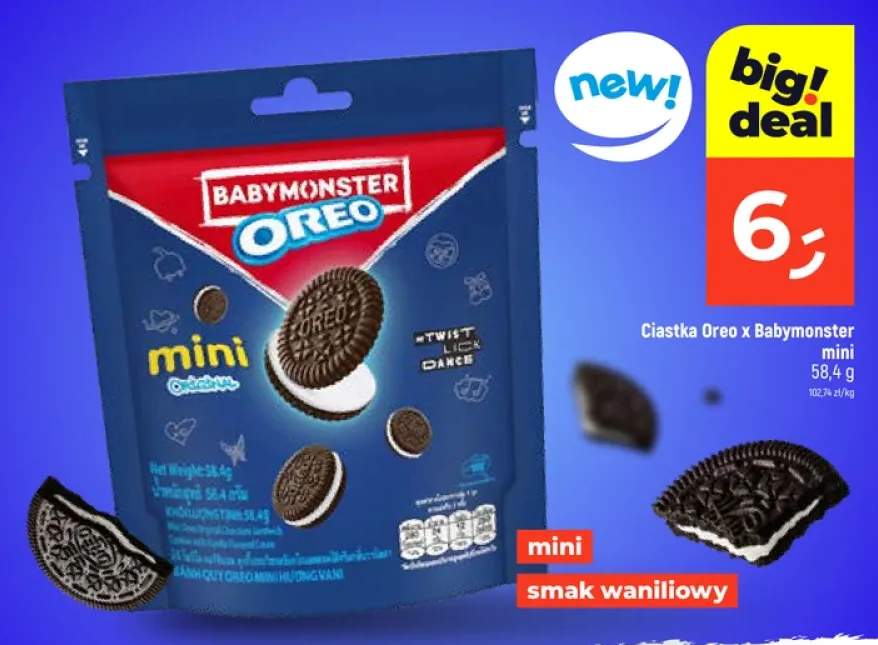 Ciastka Oreo x Babymonster mini smak waniliowy