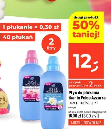 Płyn do płukania tkanin Felce Azzurra różne rodzaje