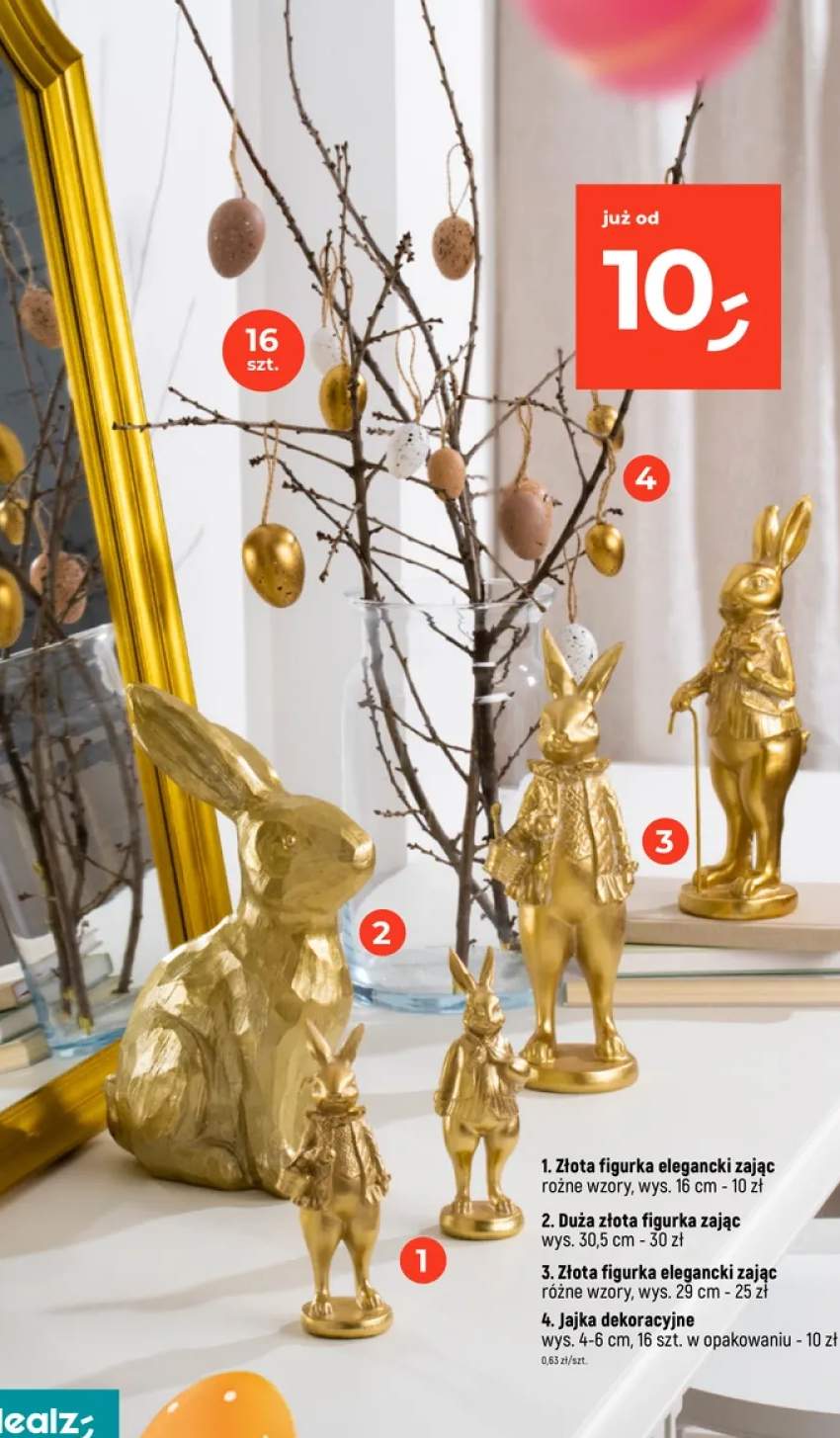 Złota figurka elegancki zając różne wzory