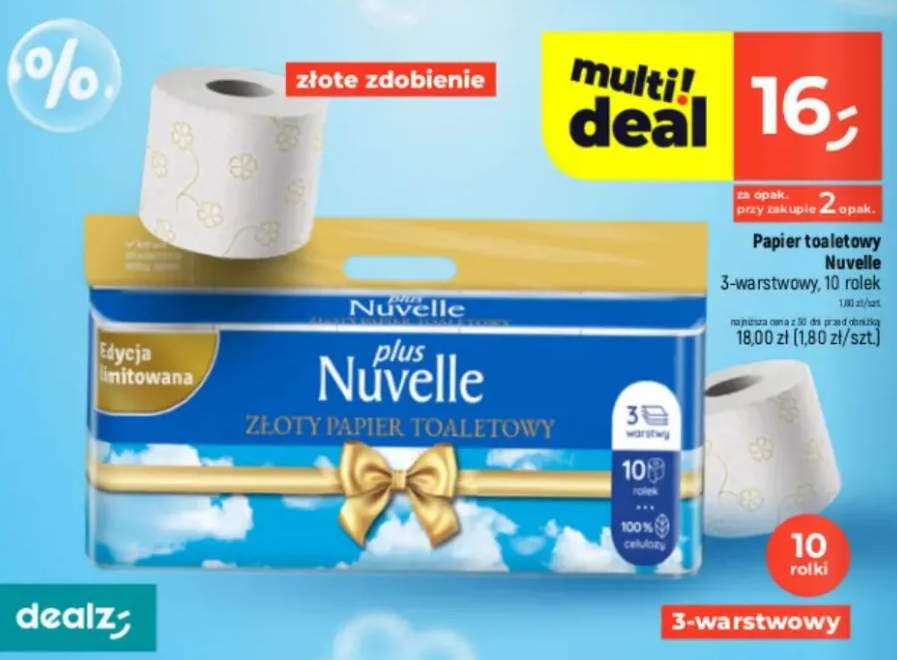 Papier toaletowy 3-warstwowy, 10 rolek