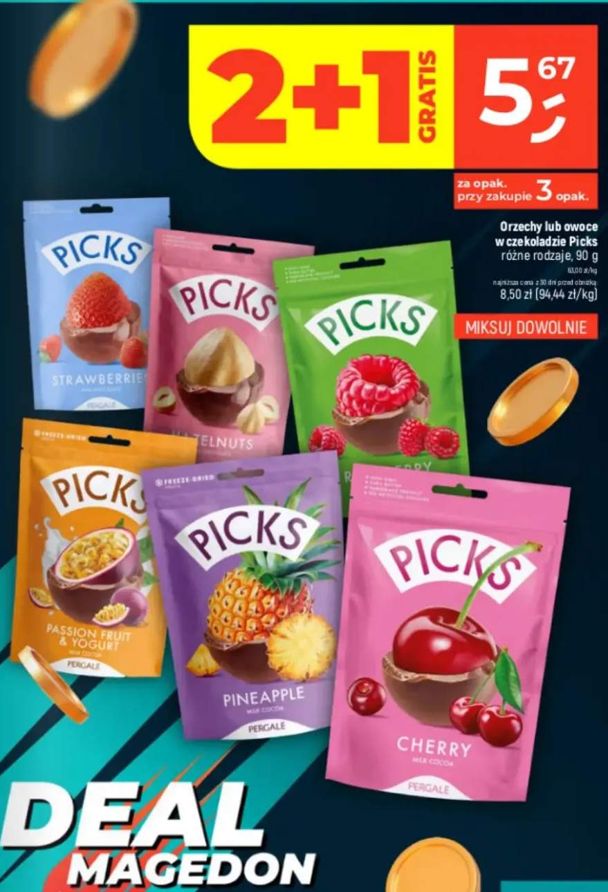 Orzechy lub owoce w czekoladzie różne rodzaje