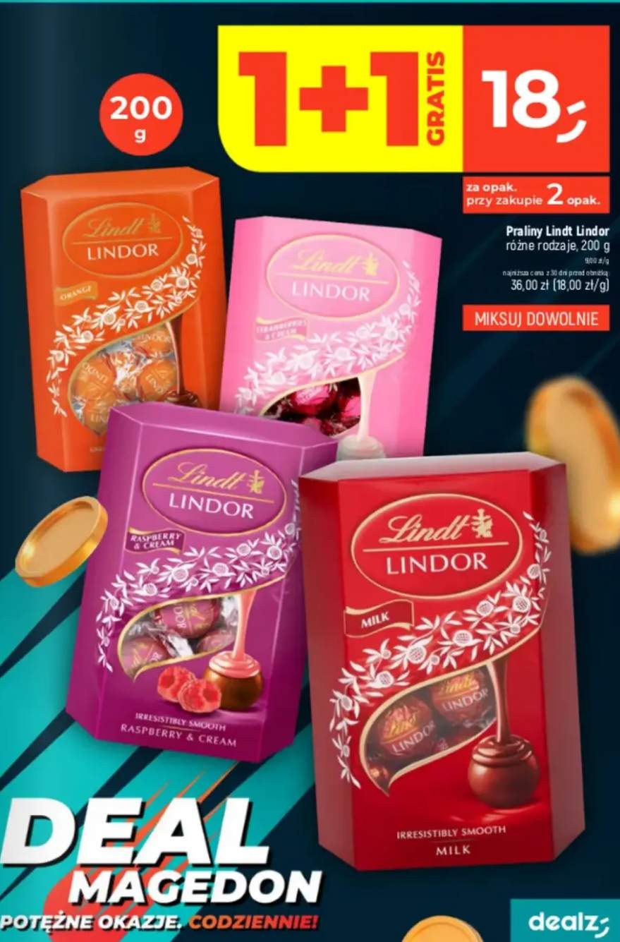 Praliny Lindor różne rodzaje