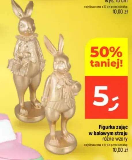 Figurka złota elegancki zając