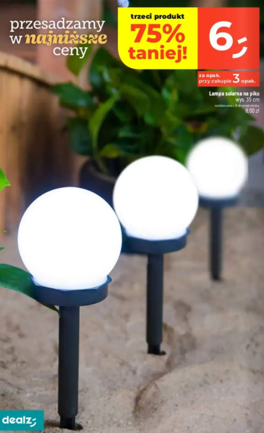 Lampa solarna na piku wys. 35 cm