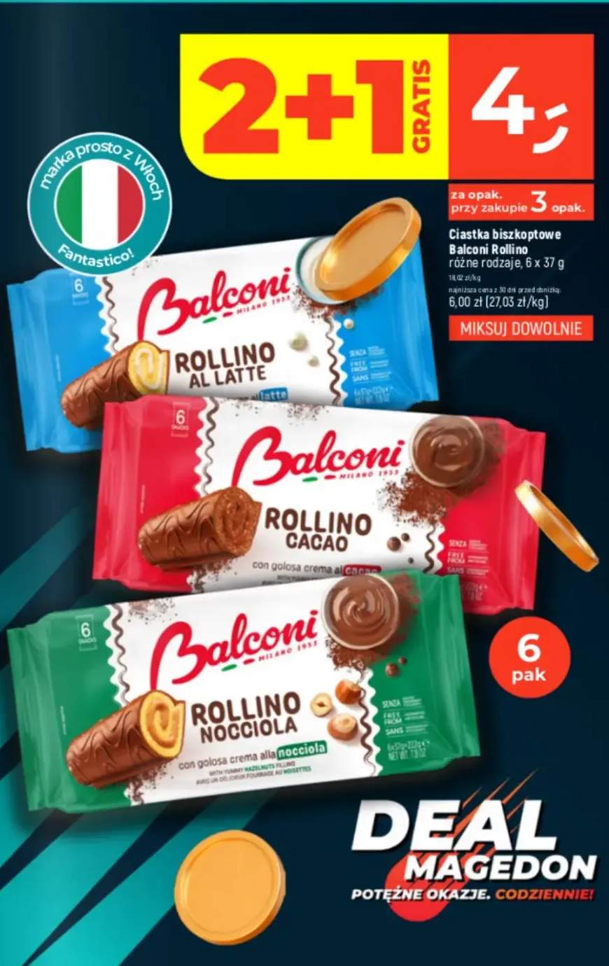 Ciastka biszkoptowe Rollino różne rodzaje