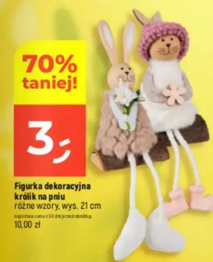 Figurka dekoracyjna królik na pniu różne wzory