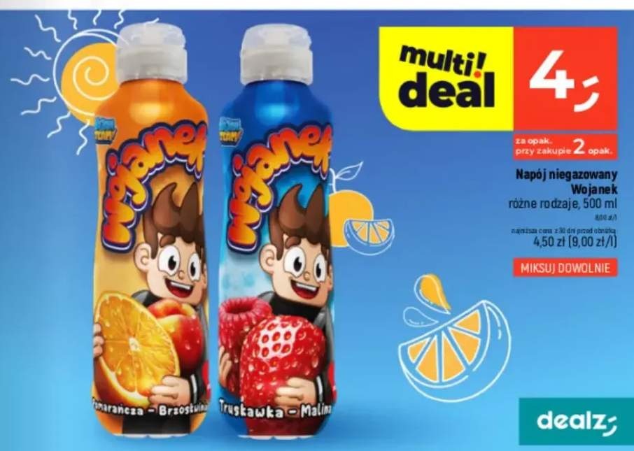 Napój niegazowany Wojanek różne rodzaje