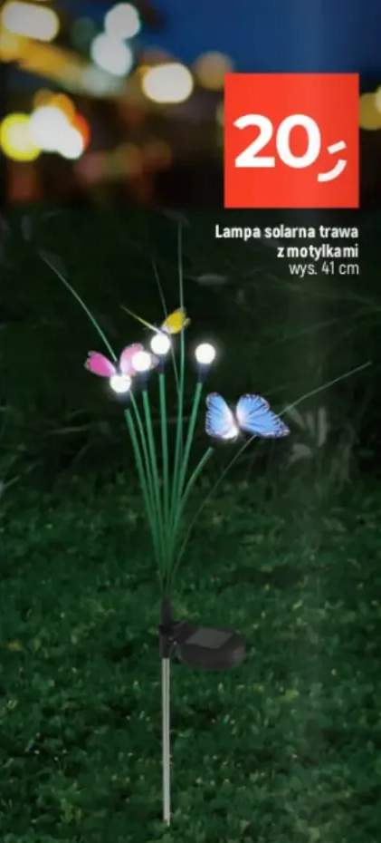 Lampa solarna trawa z motylkami