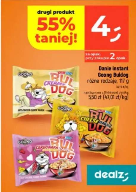 Danie instant Bull Dog różne rodzaje