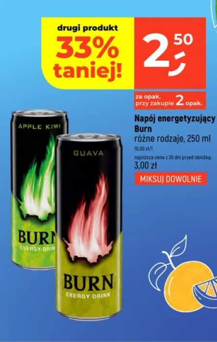 Napój energetyzujący Burn różne rodzaje