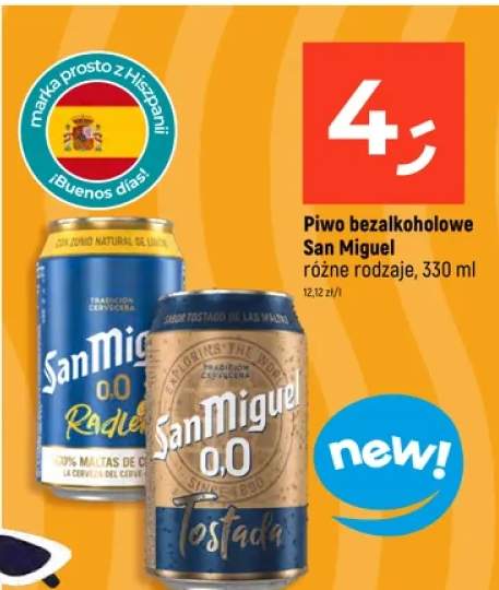Piwo bezalkoholowe San Miguel różne rodzaje