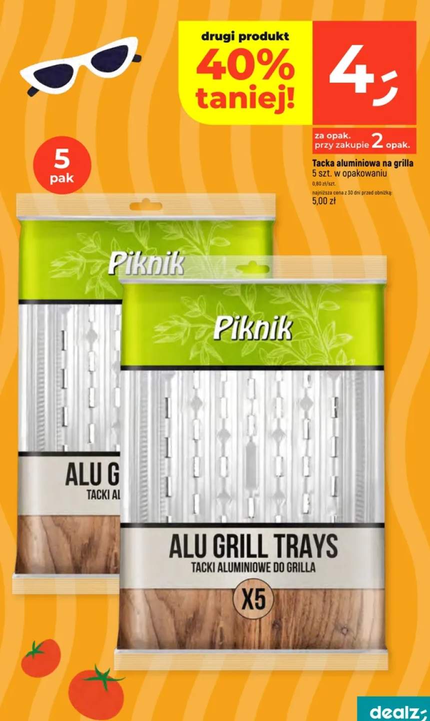 Tacka aluminiowa na grilla