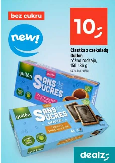 Ciastka z czekoladą Sans Sucres różne rodzaje