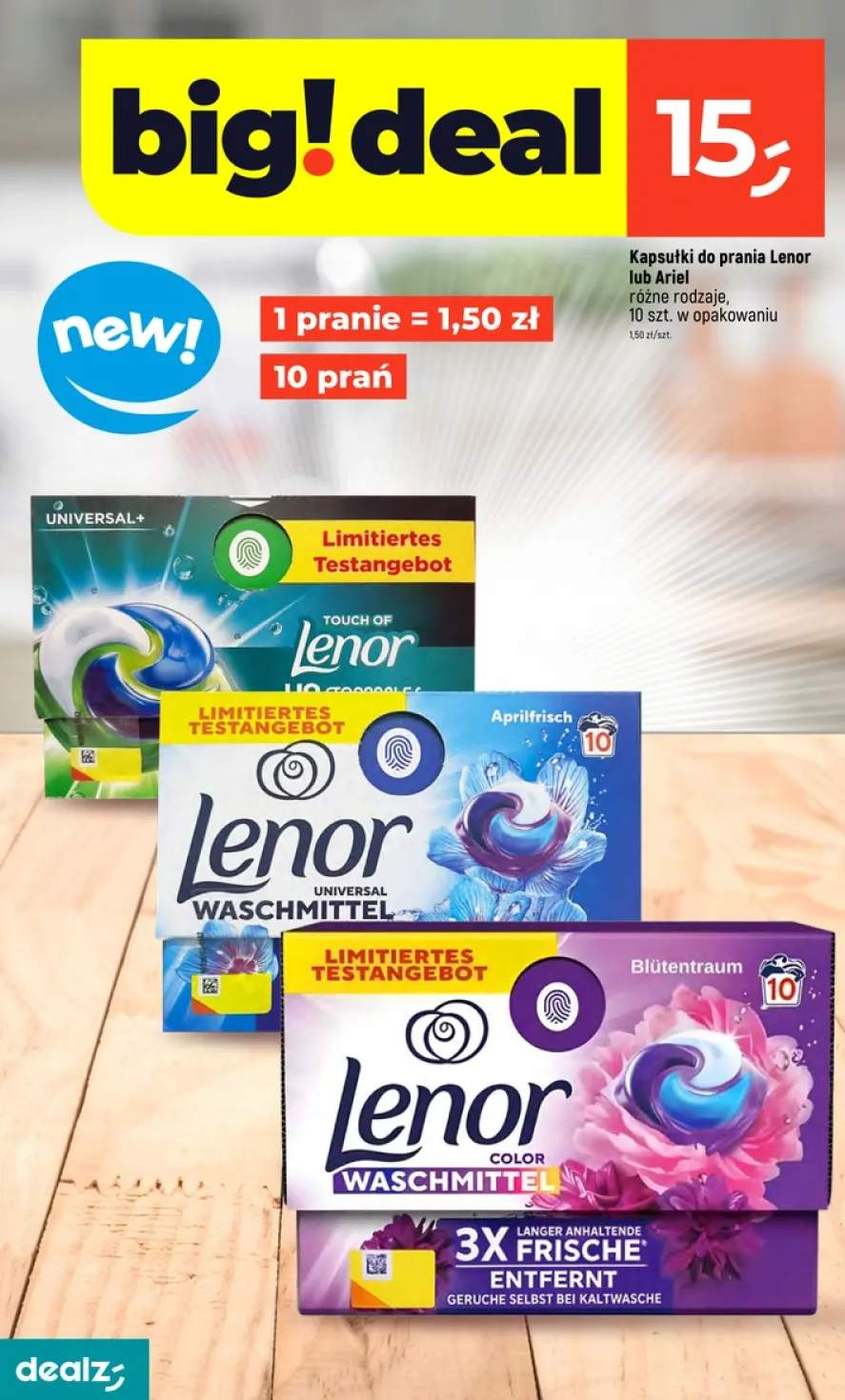 Kapsułki do prania Lenor lub Ariel różne rodzaje, 10 szt. w opakowaniu