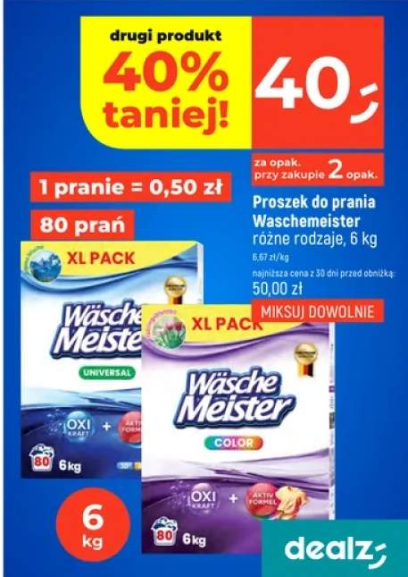 Proszek do prania Waschemeister różne rodzaje