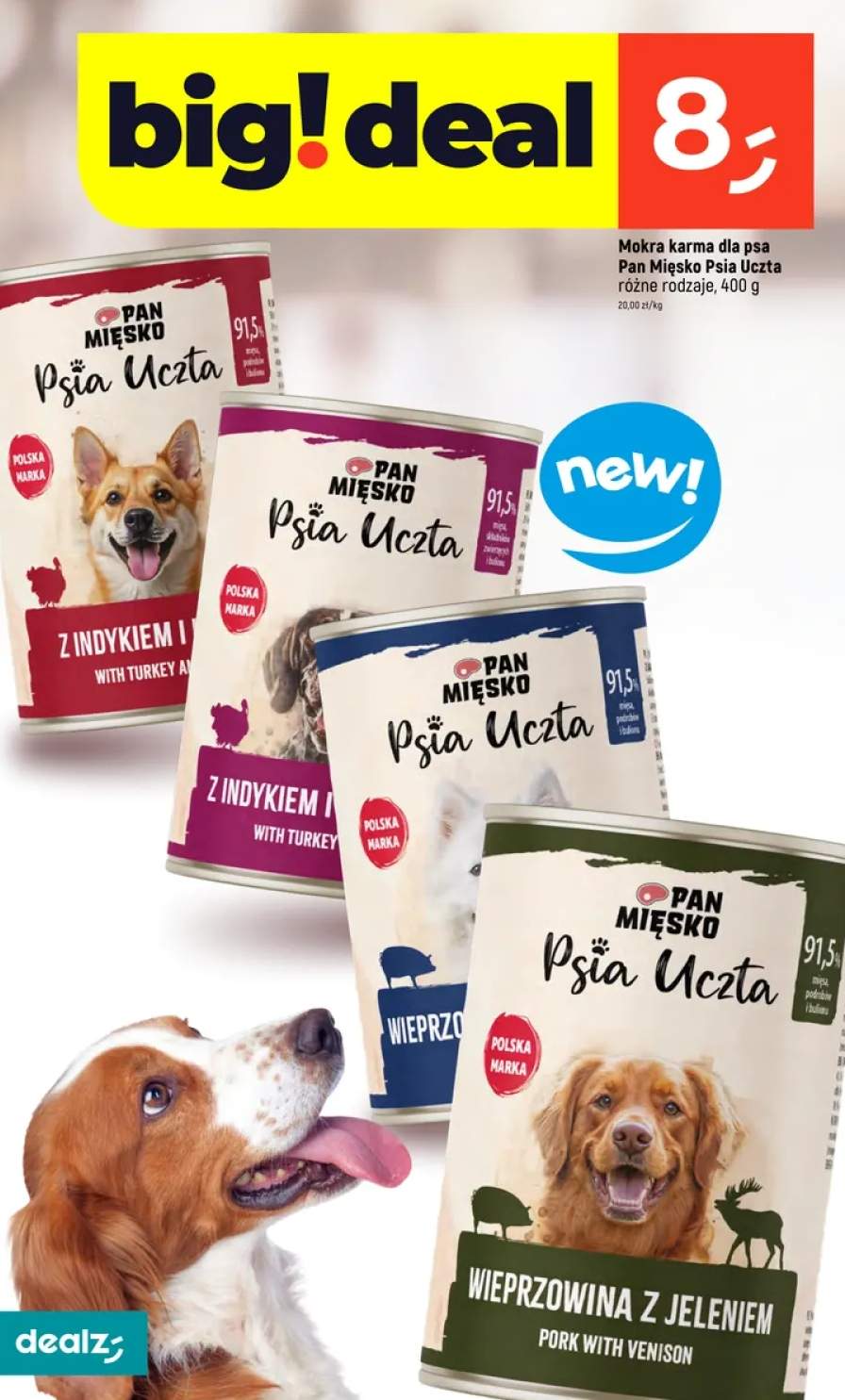 Mokra karma Psia Uczta różne rodzaje