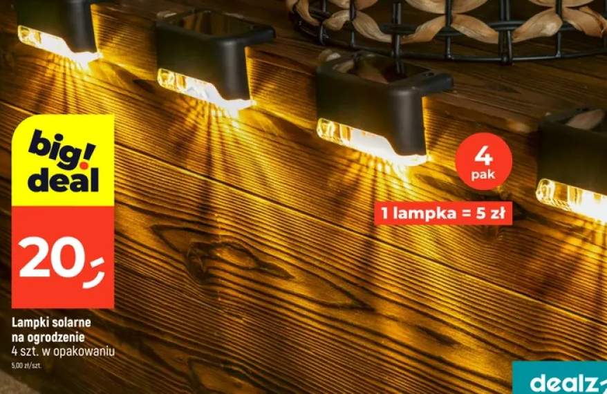 Lampki solarne na ogrodzenie 4 szt. w opakowaniu