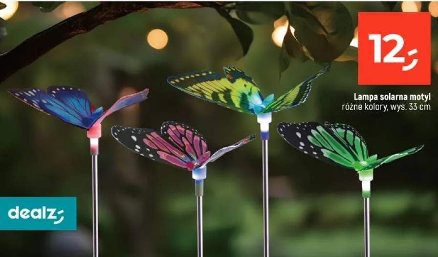 Lampa solarna motyl różne kolory