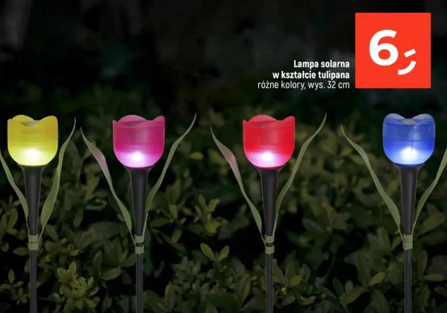 Lampa solarna w kształcie tulipana różne kolory