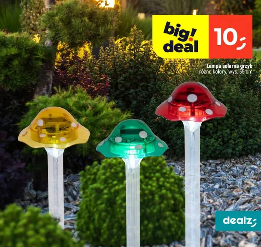 Lampa solarna grzyb różne kolory