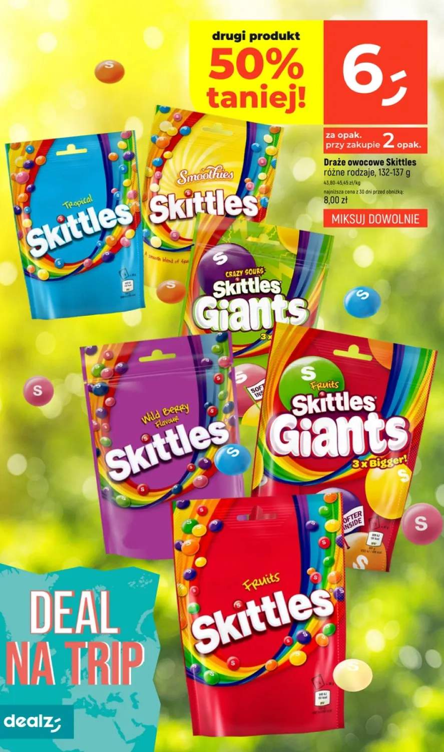 Draże owocowe Skittles Fruits