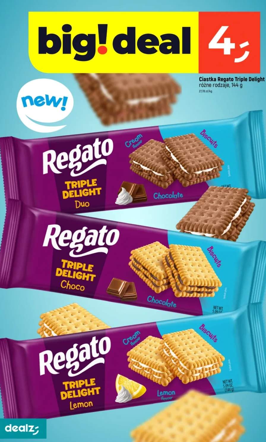 Ciastka Regato Triple Delight Lemon