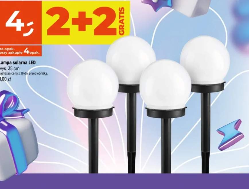 Lampa solarna LED wys. 35cm