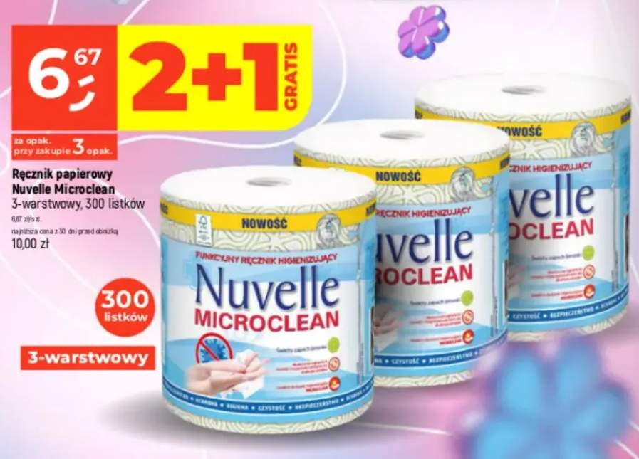 Ręcznik papierowy Nuvelle Microclean 3-warstwowy 300 listków