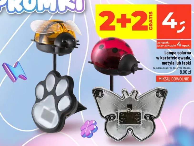 Lampa solarna w kształcie motyla