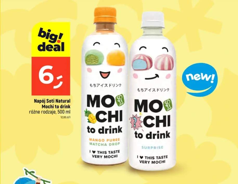 Napój Soti Natural Mochi to drink Mango Puree Matcha Drop
