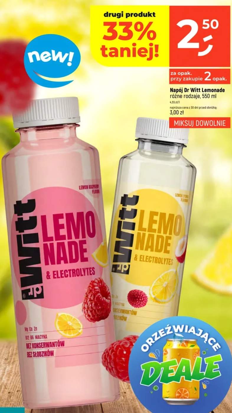 Napój Dr Witt Lemonade & Electrolytes Lemon Raspberry Flavour
