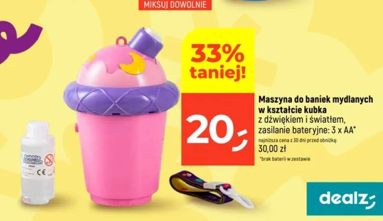 Maszyna do baniek mydlanych w kształcie kubka z dźwiękiem i światłem