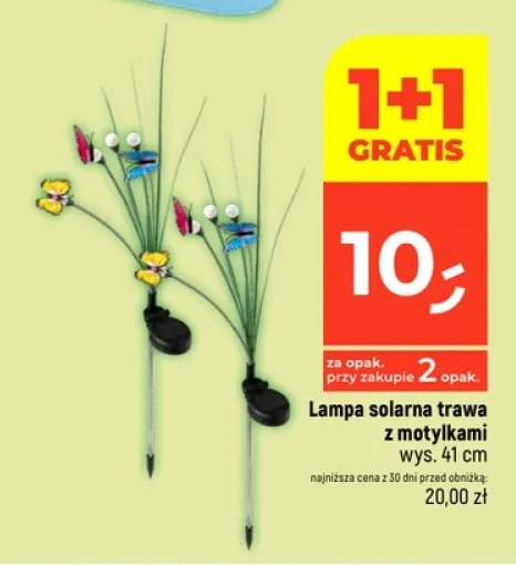 Lampa solarna trawa z motylkami wys. 41cm
