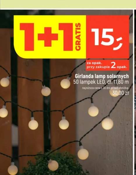 Girlanda lamp solarnych 50 lampek LED dł. 11,80m