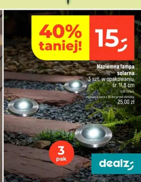 Naziemna lampa solarna 3-pak śr. 11,8cm