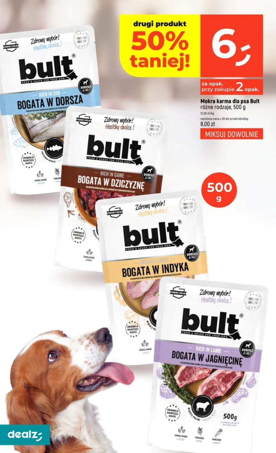 Mokra karma dla psa Bult bogata w dorsza