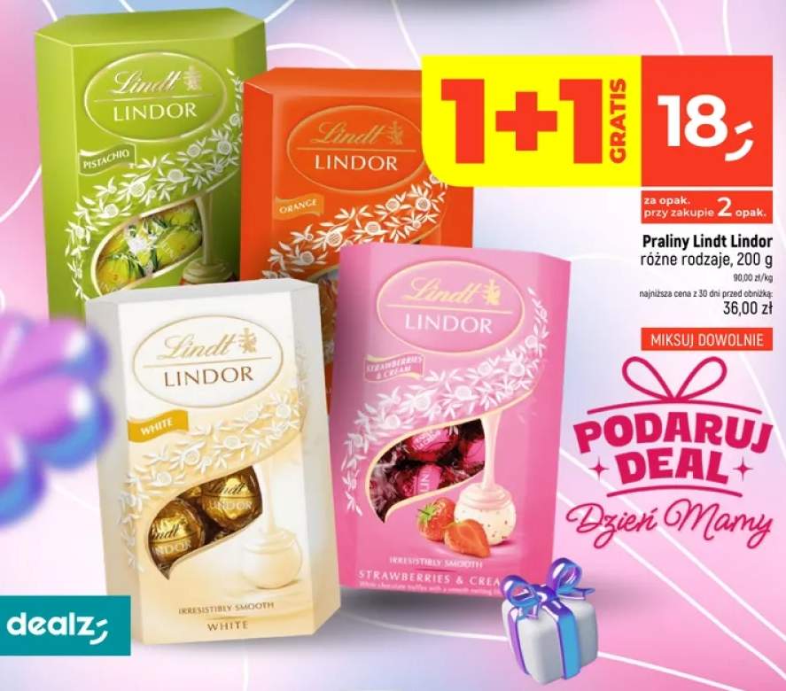 Praliny Lindt Lindor Orange