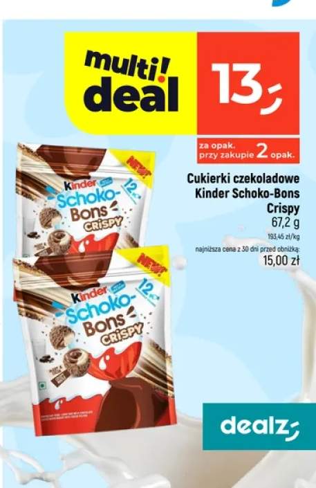 Cukierki czekoladowe Kinder Schoko-Bons Crispy