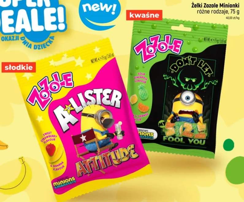 Żelki Zozole Minionki kwaśne