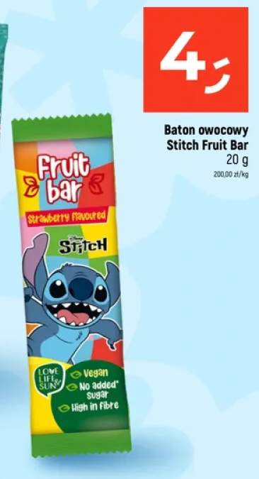 Baton owocowy Disney Stitch Fruit Bar Strawberry flavoured